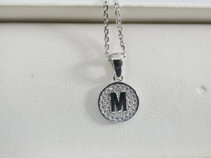 Real 925 Sterling Silver Initial Pendent With 16 Inch Cable Chain