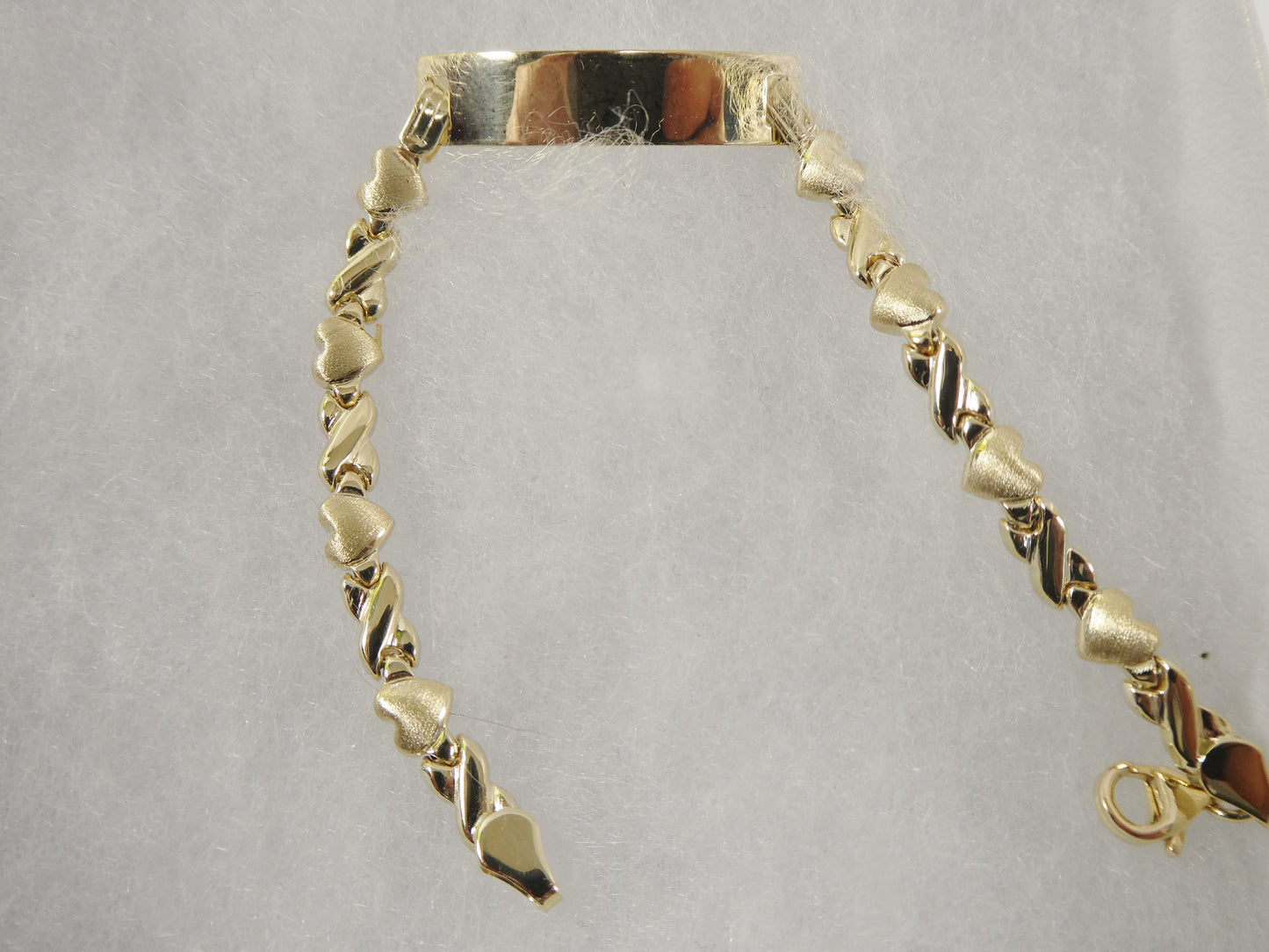 14k real solid yellow gold xox heart 6 inch baby id bracelet