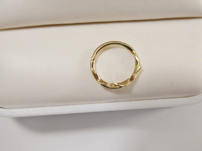 14k Real Solid Yellow Gold Cartilage Daith Wrinkled Hoop Body Ring Piercing
