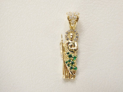14k Real Solid Yellow Gold Saint Jude Charm Pendent