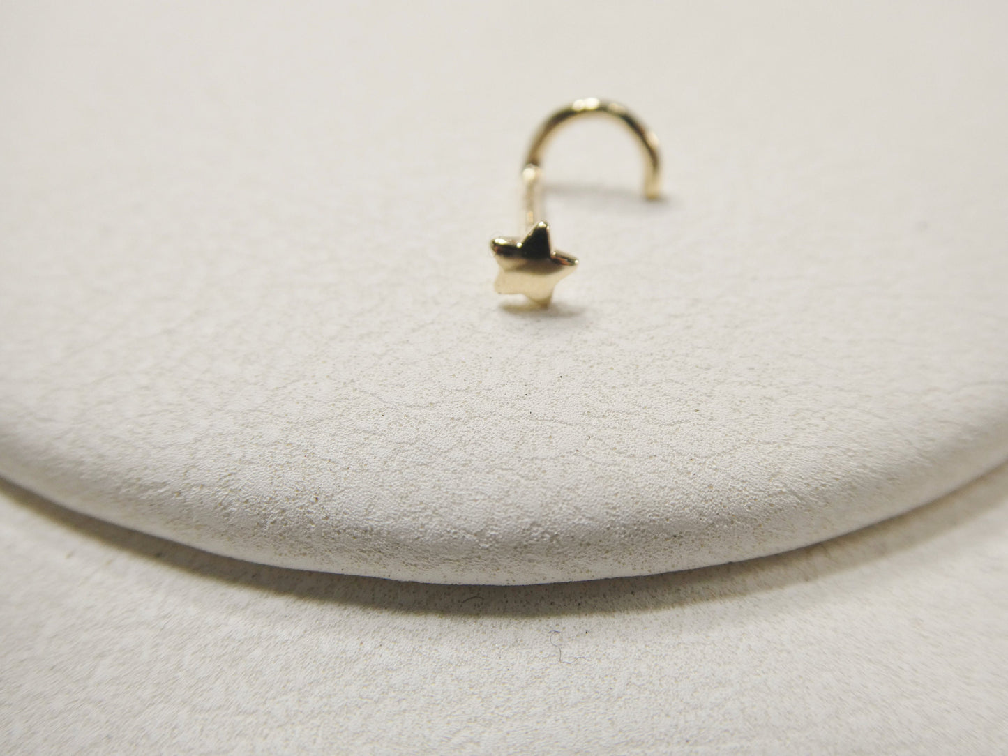 14k real solid yellow gold twist star stud nose ring