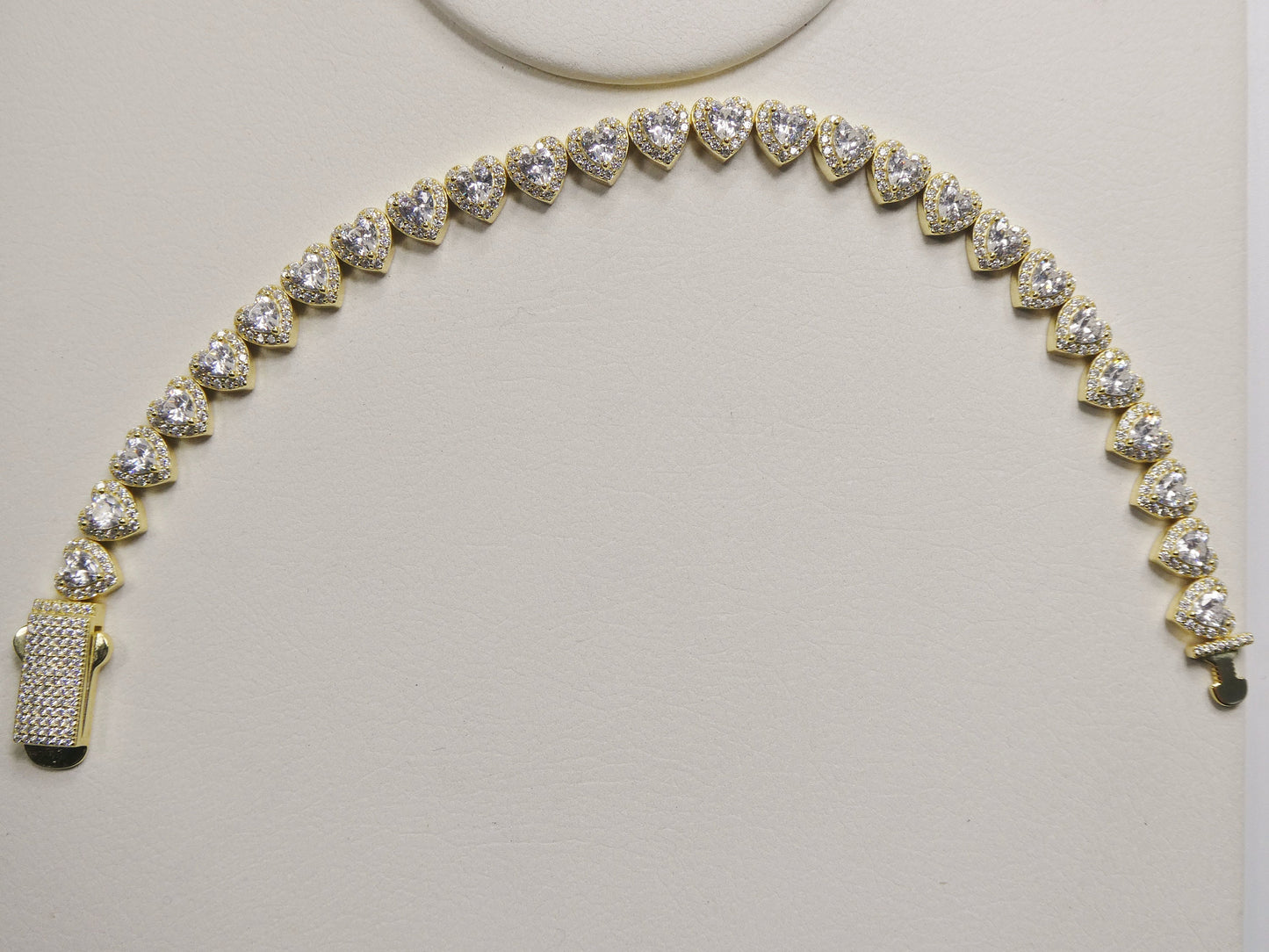 real  925 sterling silver heart stone set necklace and bracelet