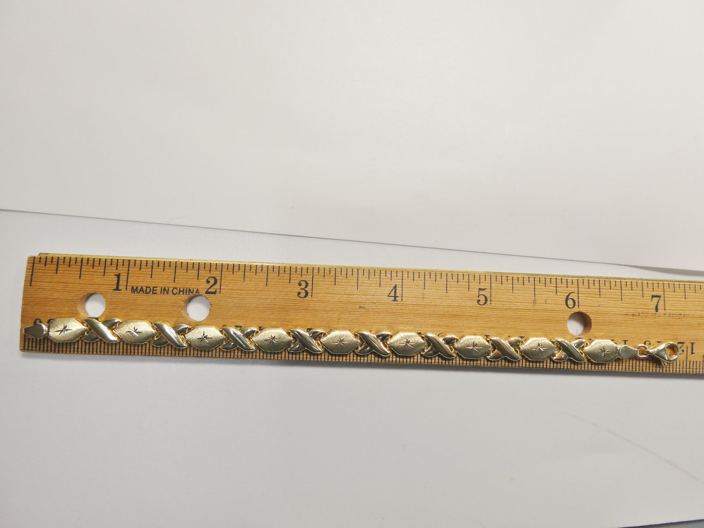 real 10k solid yellow gold xoxo hugs and kisses 7 inch and 8 inch stampato bracelet