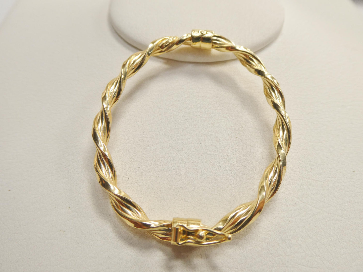 925 sterling silver baby children twist bangle bracelet yellow gold color finish