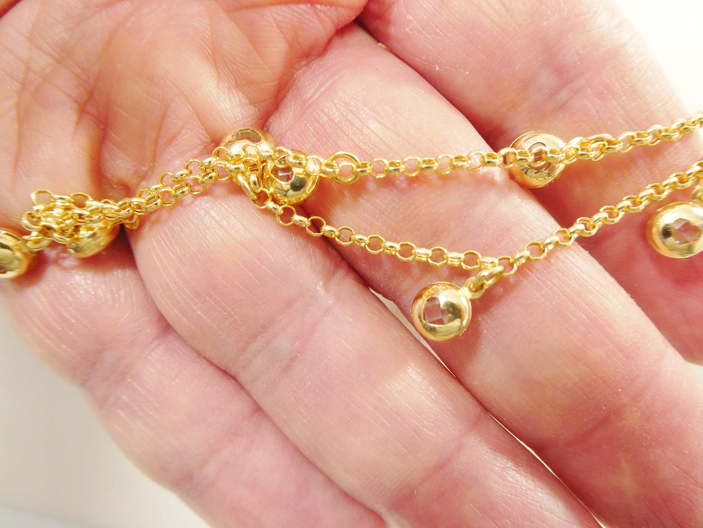 real 14k solid yellow gold 9 inch anklet bracelet