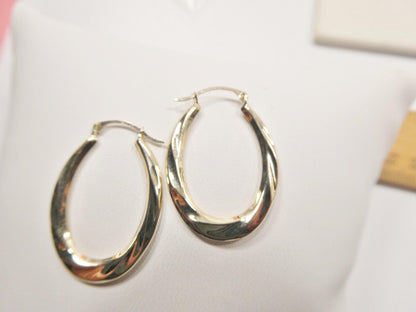 10k Real Solid Yellow Gold Classic Design Hoop Earrings