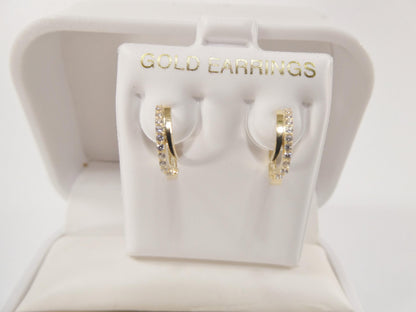 10k Real Yellow Gold Design Huggies Hinged Hoop Earrings Daith