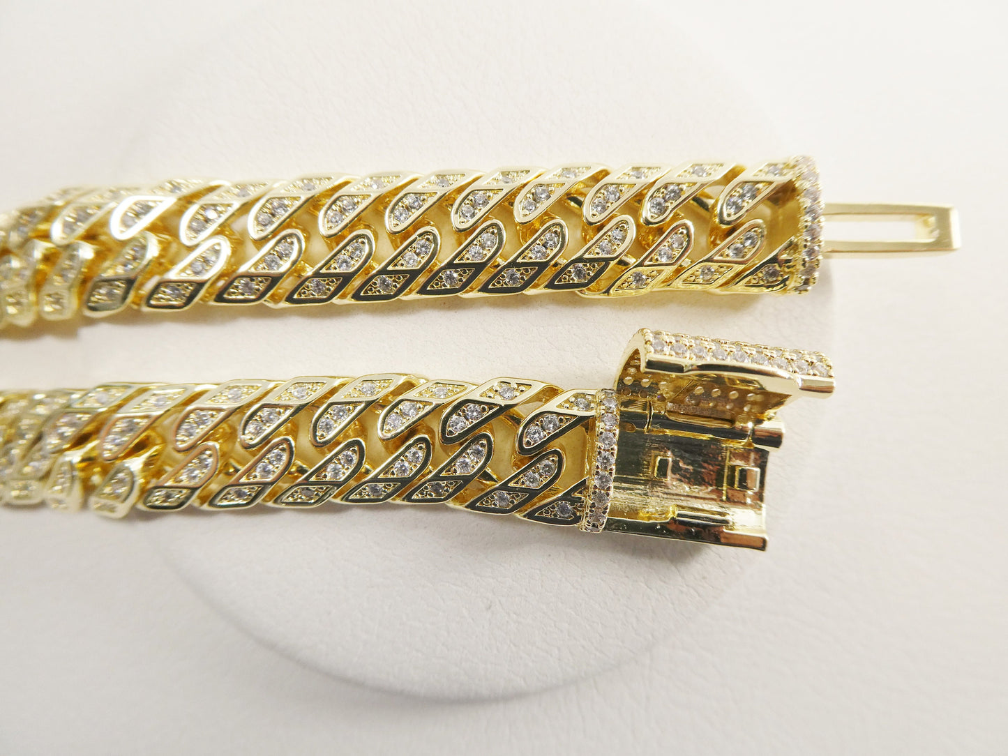 8 inch 14k gold filled fancy lock Monaco bracelet