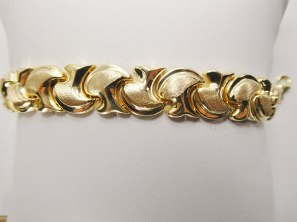 Real 925 Sterling Silver Yellow Color Large Mushroom Bracelet