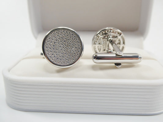 real 925 sterling silver micro fave full stone setting cufflinks