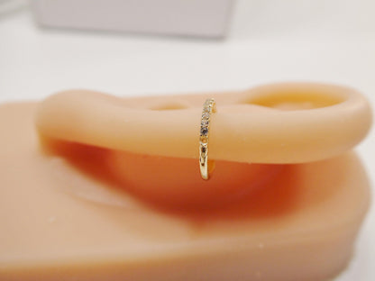 14k Real Solid Yellow Gold Hoop Earring Cartilage Daith Ring Piercing