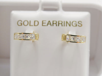Real 10k Solid Yellow Gold Small 10mm Hoop Huggie Earrings