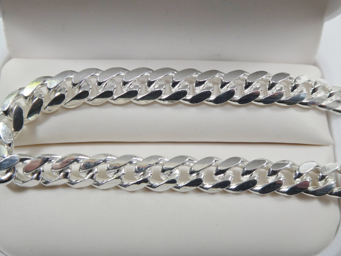 7mm real Miami link solid 925 sterling silver men bracelet safety box lock