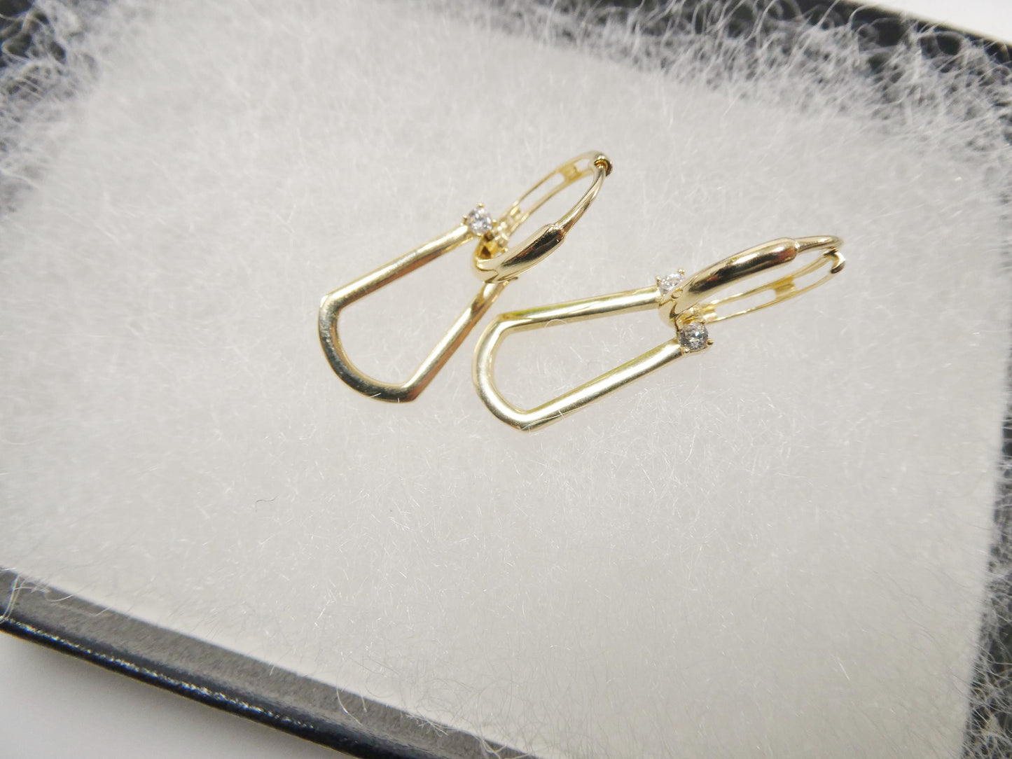 real 10k solid yellow gold buckle hoop huggie earring