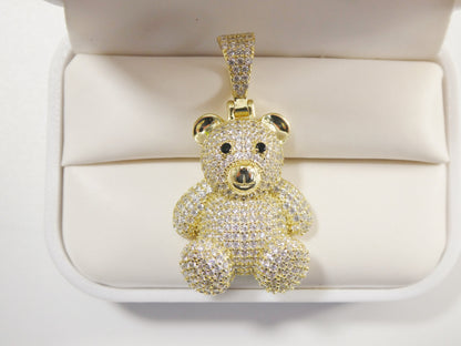 Real 925 Sterling Silver Medium Size Teddy Rear Charm Pendent
