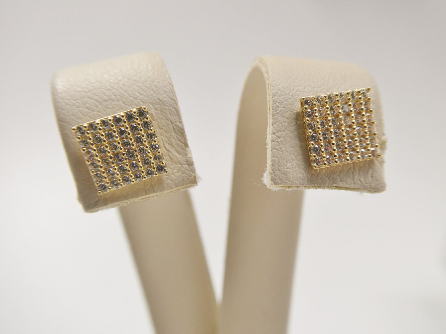 real 10k solid yellow gold micro fave square  stud earrings dainty