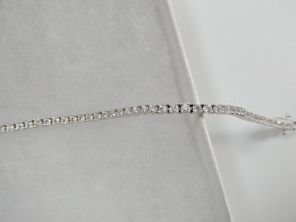 Real 925 Sterling Silver 2MM 6 INCH 6.5 INCH Tennis Ladies Bracelet