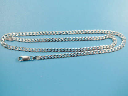 Real 925 Sterling Silver 4MM Italian Solid Chain Lobster Lock Clasp