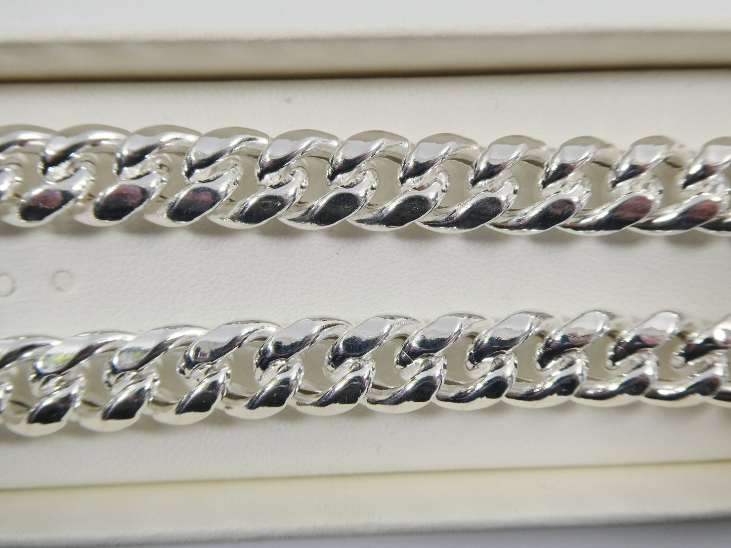 real 9mm 925 sterling silver Miami  SEMI SOLID link chain box lock clasp