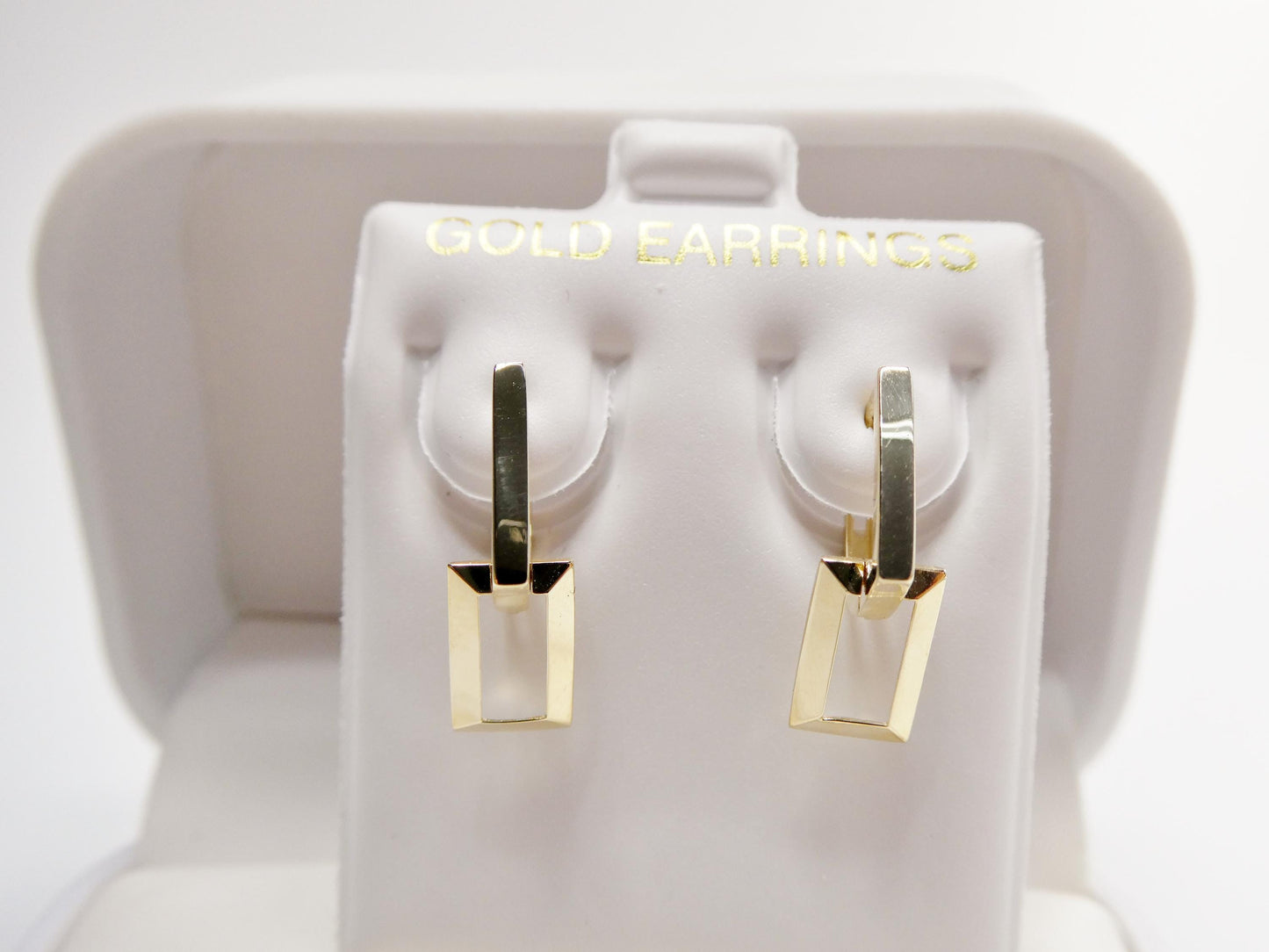 real 10k solid yellow gold designer hoop huggie earrings
