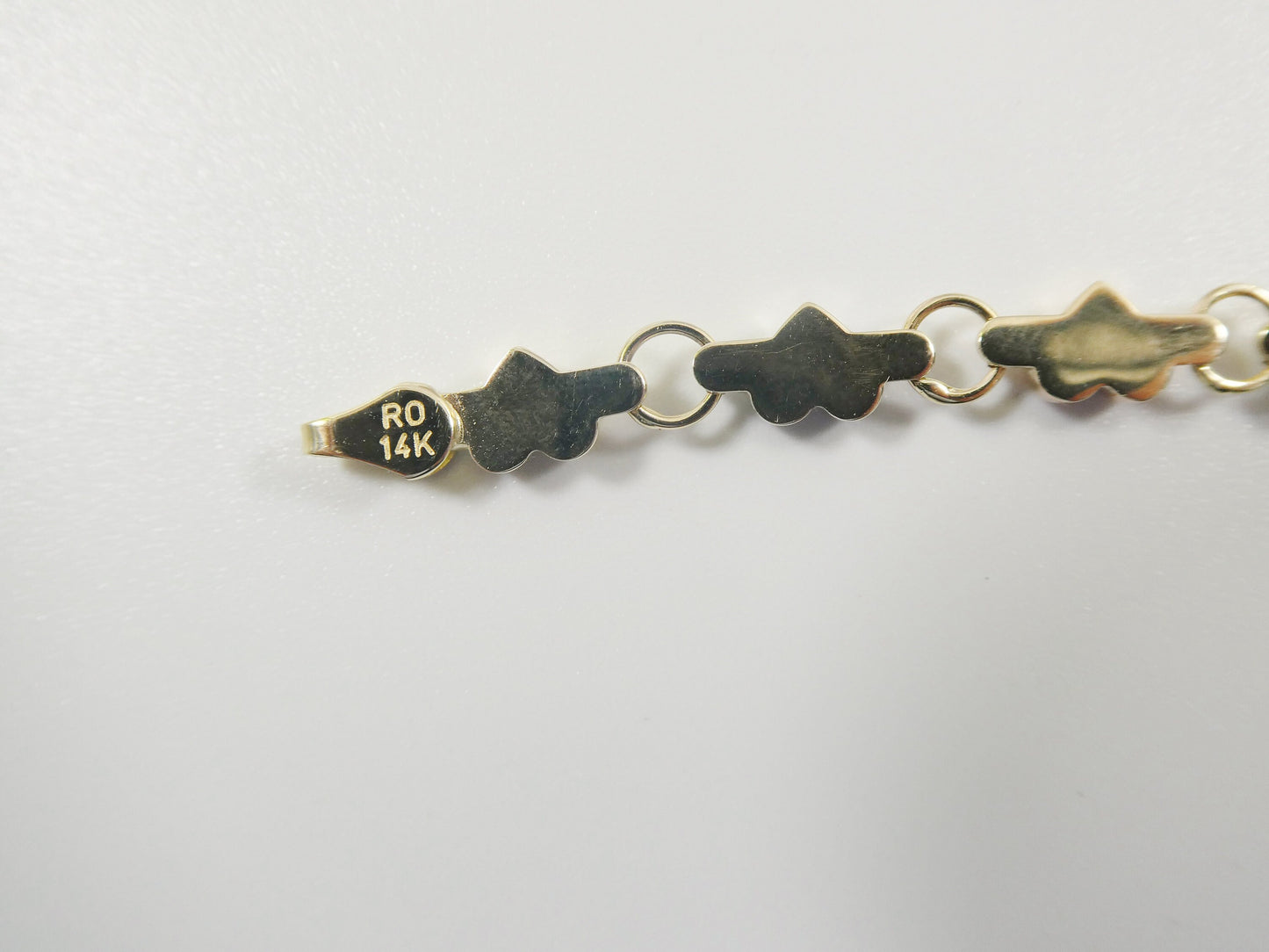 real 14k solid yellow gold 7 / 8 / inch heart ladies bracelet