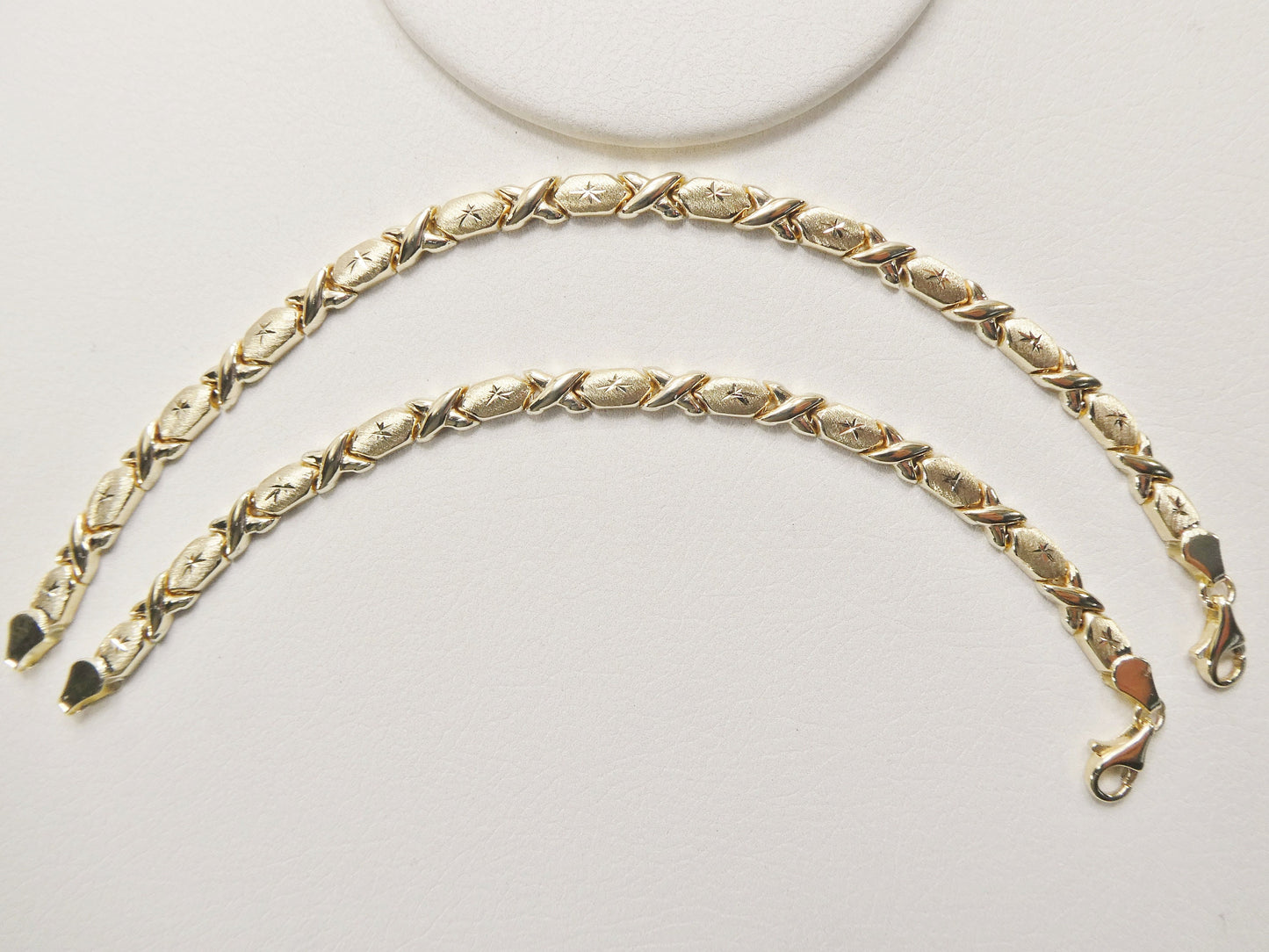 real 10k solid yellow gold 5.5/ 6.5 inch children/women xo bracelet