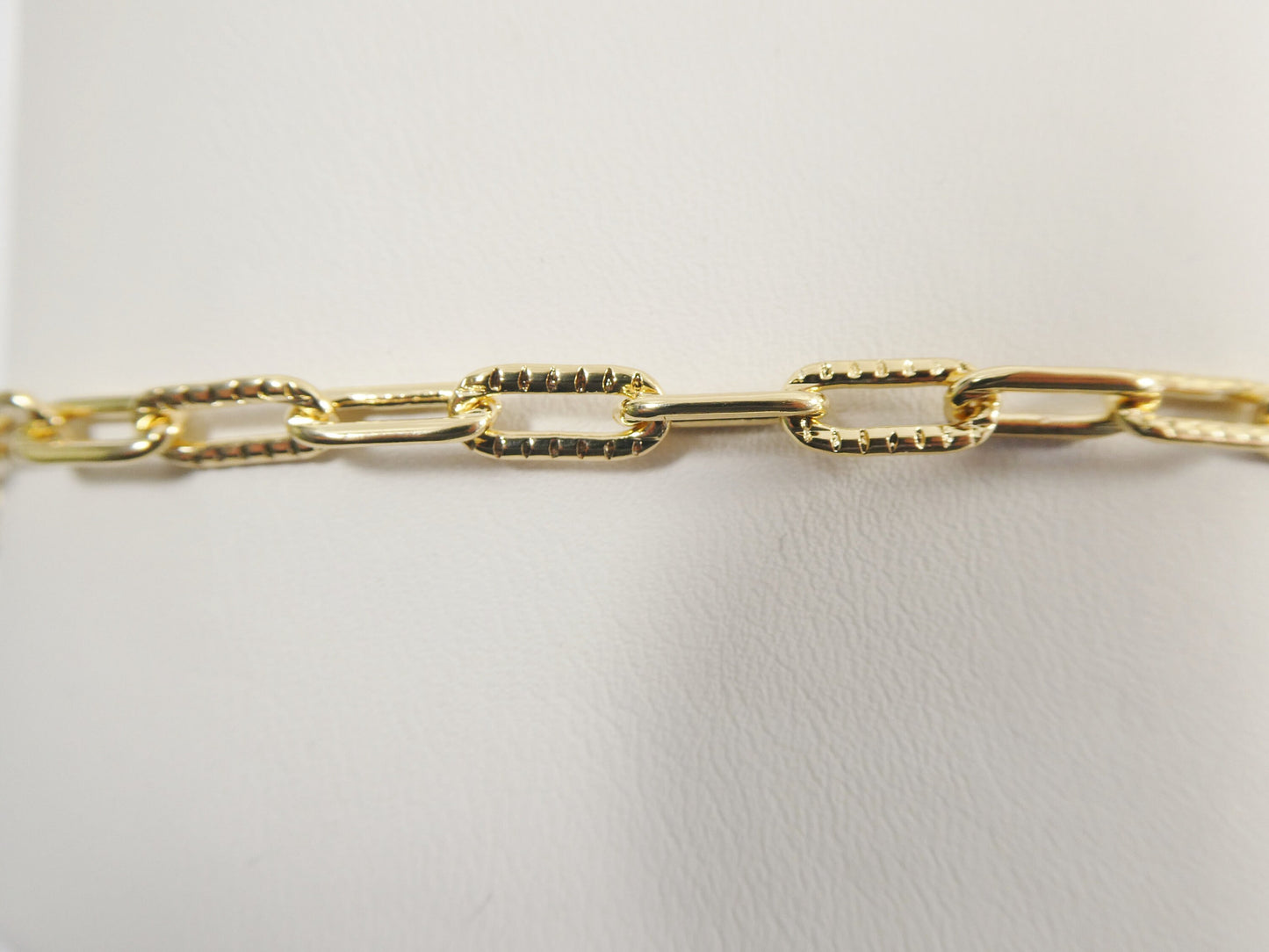 7.5 / 10 inch 14k gold filled paper clip chain ladies bracelet