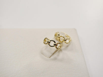 Real 10k Solid Yellow Gold Designer Hoop Huggie Earrings