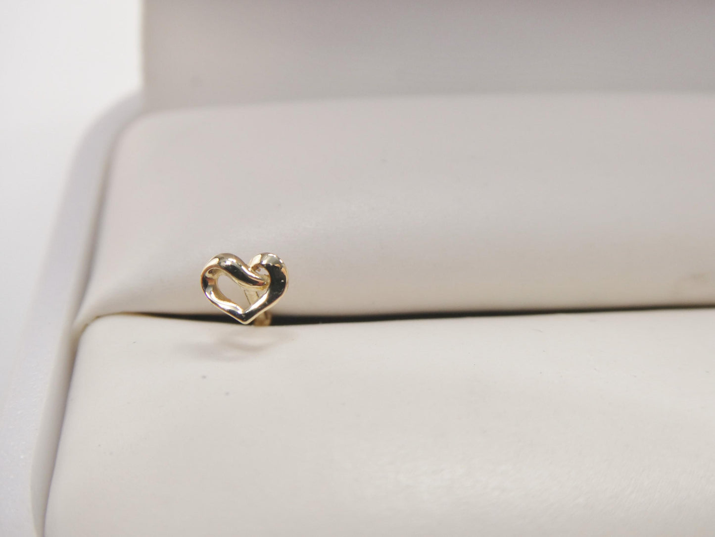 14k real solid yellow gold small tiny heart stud nose rings