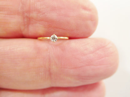 14k Real Solid Yellow Gold CZ Hoop Earring Cartilage Daith Ring Piercing
