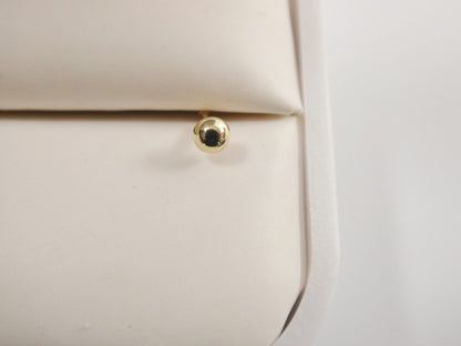 14k Real Solid Yellow Gold Plain Ball Stud Nose Ring
