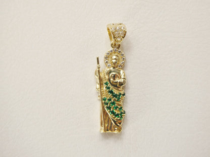 14k Real Solid Yellow Gold Saint Jude Charm Pendent