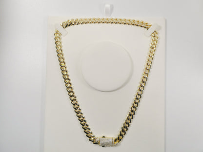 9mm 14k Yellow Gold Filled Monaco Bracelet/Necklace Fancy Box Lock