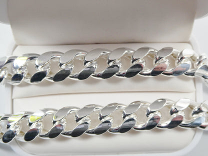Real 10.5MM 925 Sterling Silver Men Miami Semi Solid Link Chain Box Lock Clasp