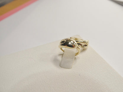 Real 10k Solid Yellow Gold Designer Polish Hoop Huggie Earrings