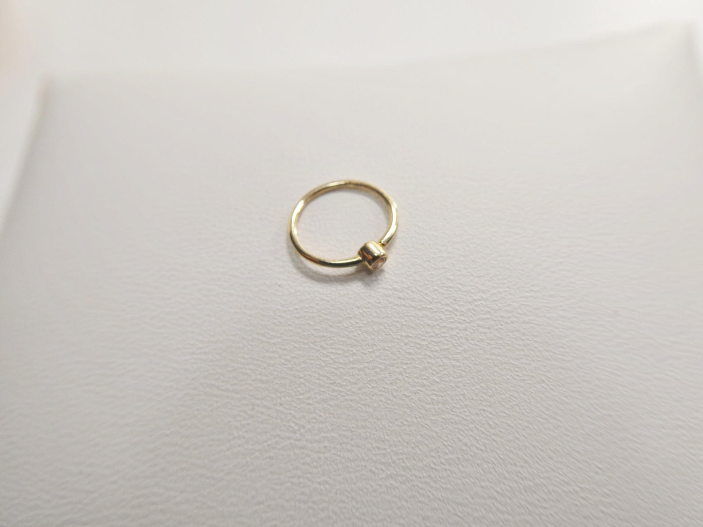 14k real solid yellow gold cz hoop earring cartilage daith ring piercing