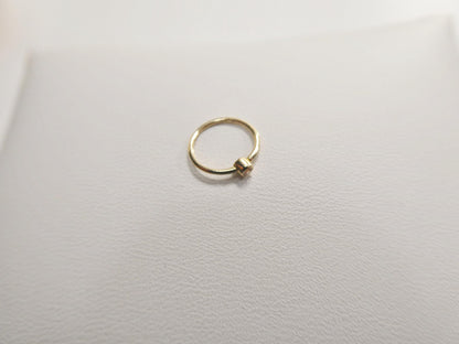 14k Real Solid Yellow Gold CZ Hoop Earring Cartilage Daith Ring Piercing