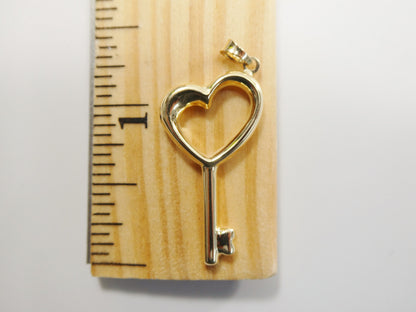 Real 14k Solid Yellow Gold High Polish Key Charm