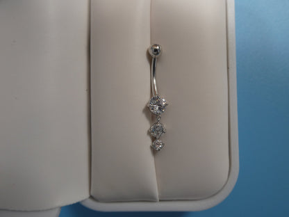 14k Real Solid Yellow Gold Flower Belly Button Ring Piercing