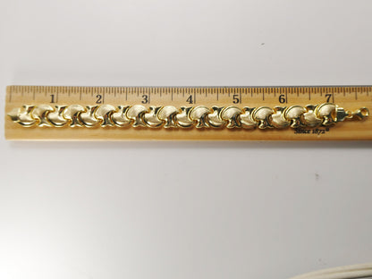 Real 925 Sterling Silver Yellow Color Large Mushroom Bracelet