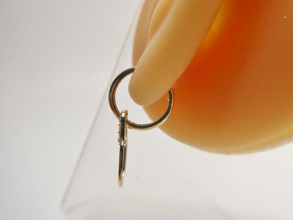 Real 10k Solid Yellow Gold Designer Hoop Huggie Earrings