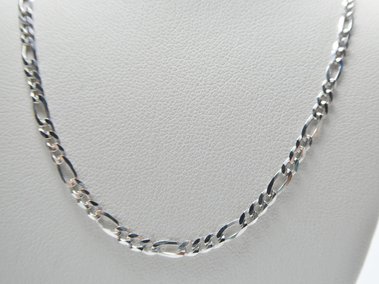 real 925 sterling silver 2.8mm Italian figaro solid chain lobster lock clasp