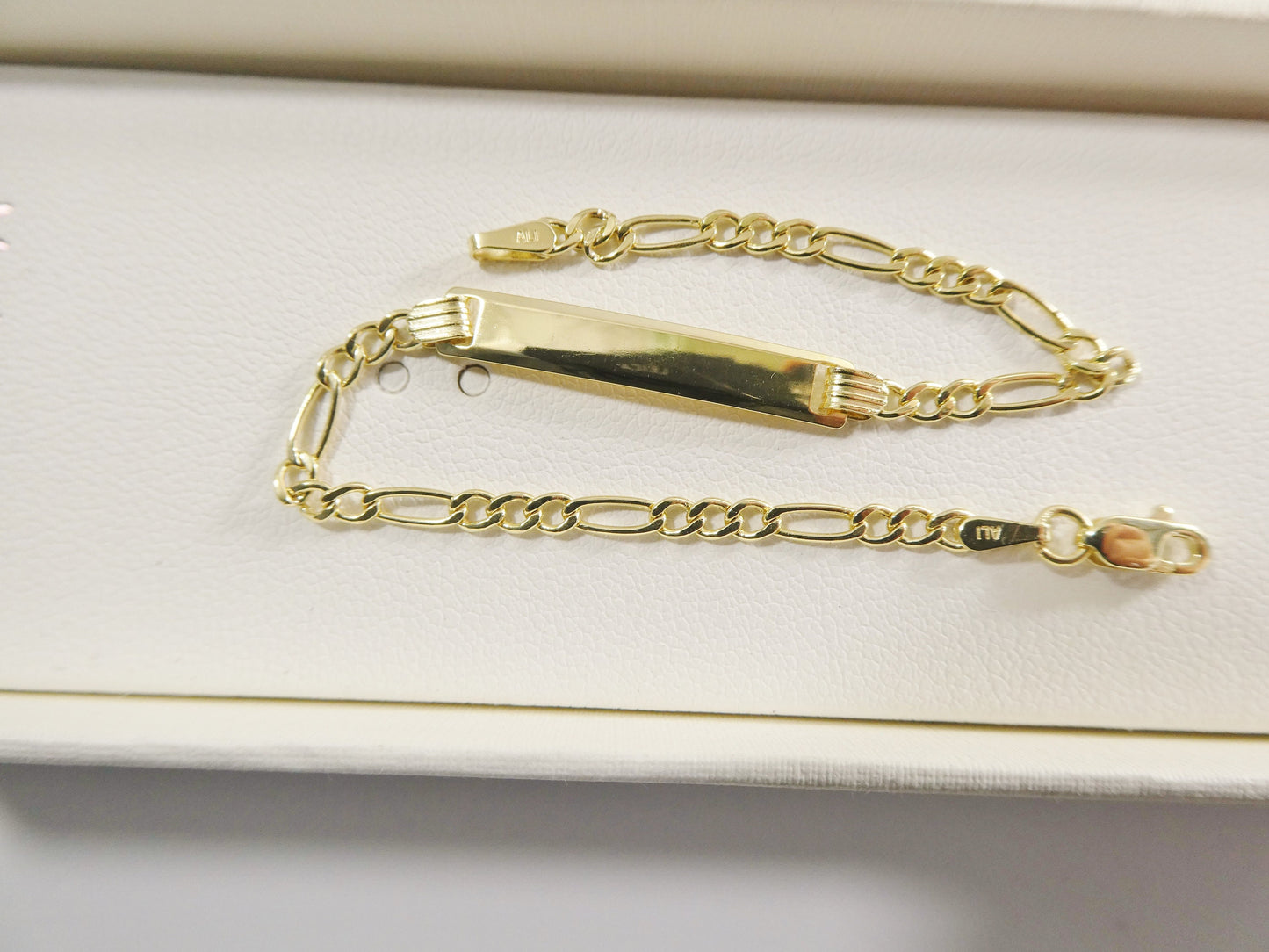 real 10k solid yellow gold 6 inch figaro style baby bracelet