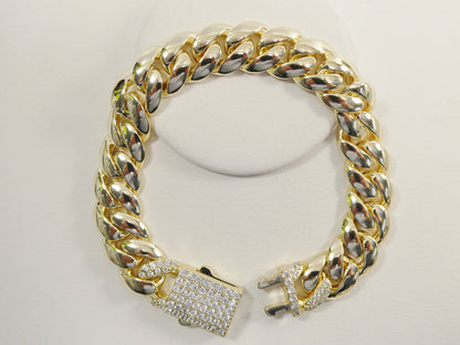 14 mm 18k Gold Filled Monaco Link Bracelet