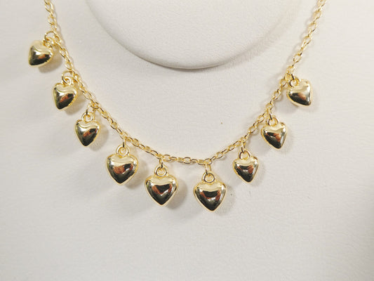 6 inch 7 inch 14k gold filled heart dangling  baby bracelet