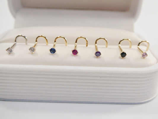 14k real solid yellow gold 2mm twist nose ring