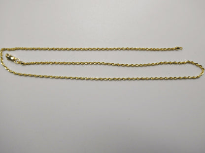 Real 14k Solid Yellow Gold Rope Chain Women Men Necklace