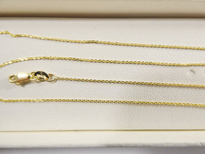 14k Real Solid Yellow Gold Tiny Small Cable Chain Necklace