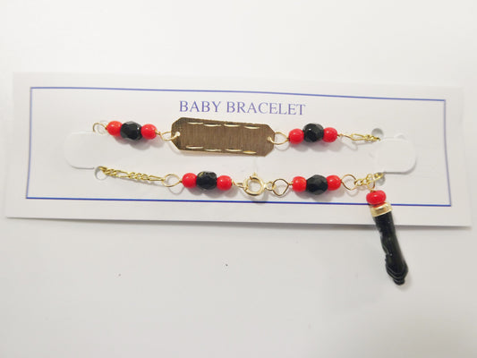 real 10k solid yellow gold 5 inch azabache boy girl baby bracelet