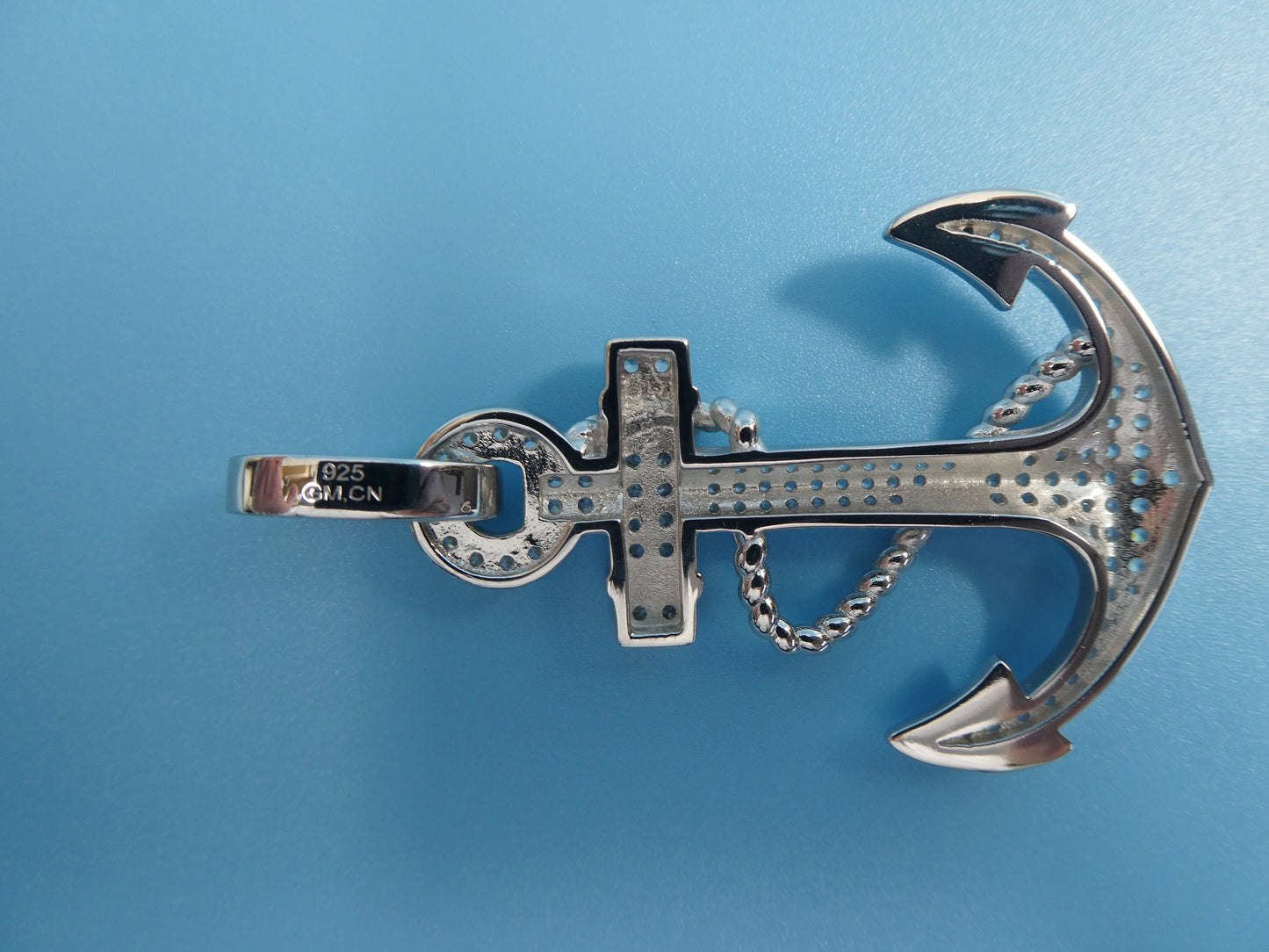 real solid 925 sterling silver large anchor pendent